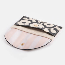 Load image into Gallery viewer, Charcoal Mono Flower Cardholder Coin Purse