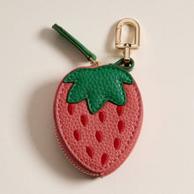 Load image into Gallery viewer, Strawberry Leather Pouch Keychain FR105