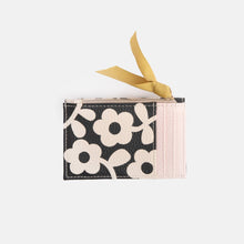 Load image into Gallery viewer, Charcoal Mono Flower Cardholder Coin Purse