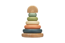 Load image into Gallery viewer, Wooden Stacking Rainbow Tower Baby Toy, Nursery Decor