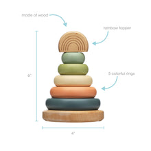 Load image into Gallery viewer, Wooden Stacking Rainbow Tower Baby Toy, Nursery Decor