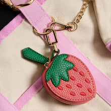 Load image into Gallery viewer, Strawberry Leather Pouch Keychain FR105