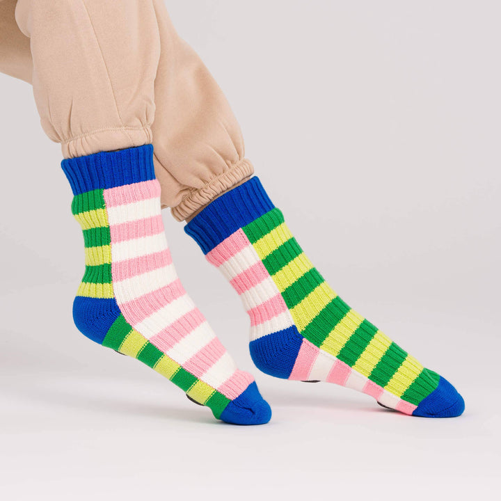 Super Stripe Knit House Socks VR983