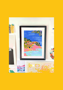 Amalfi Coast Art Print | Italian art print | Coastal print