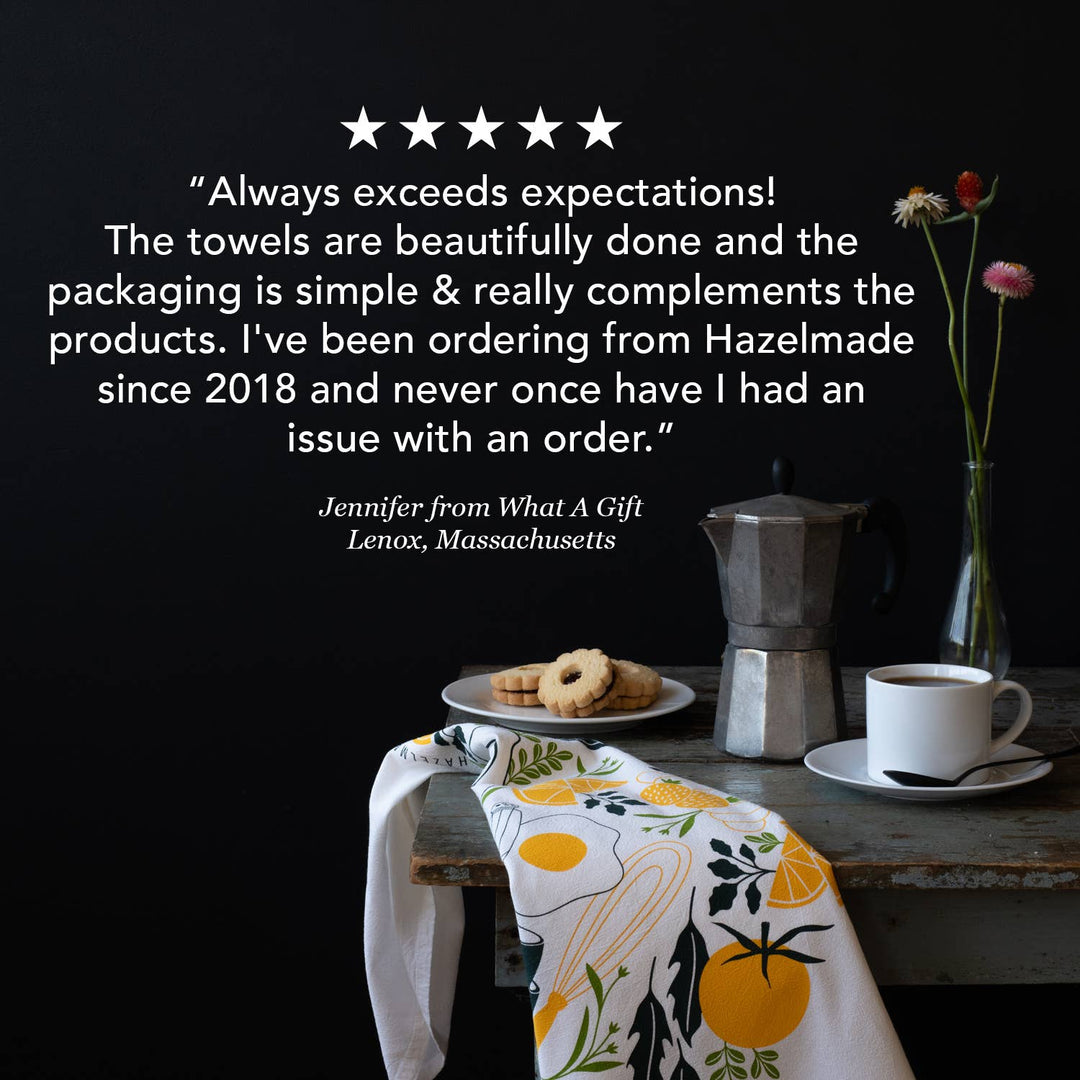Purple Farmers Market Tea Towel | Cotton Flour Sack Towel