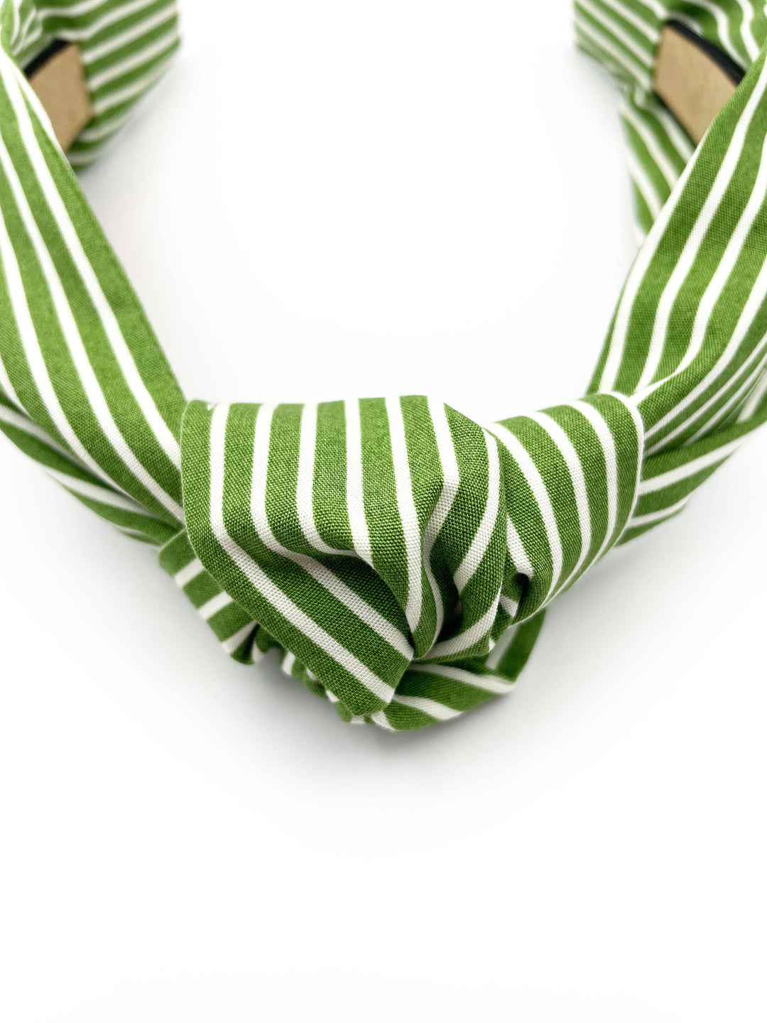 Green Headband With White Stripes, Green Striped Headband