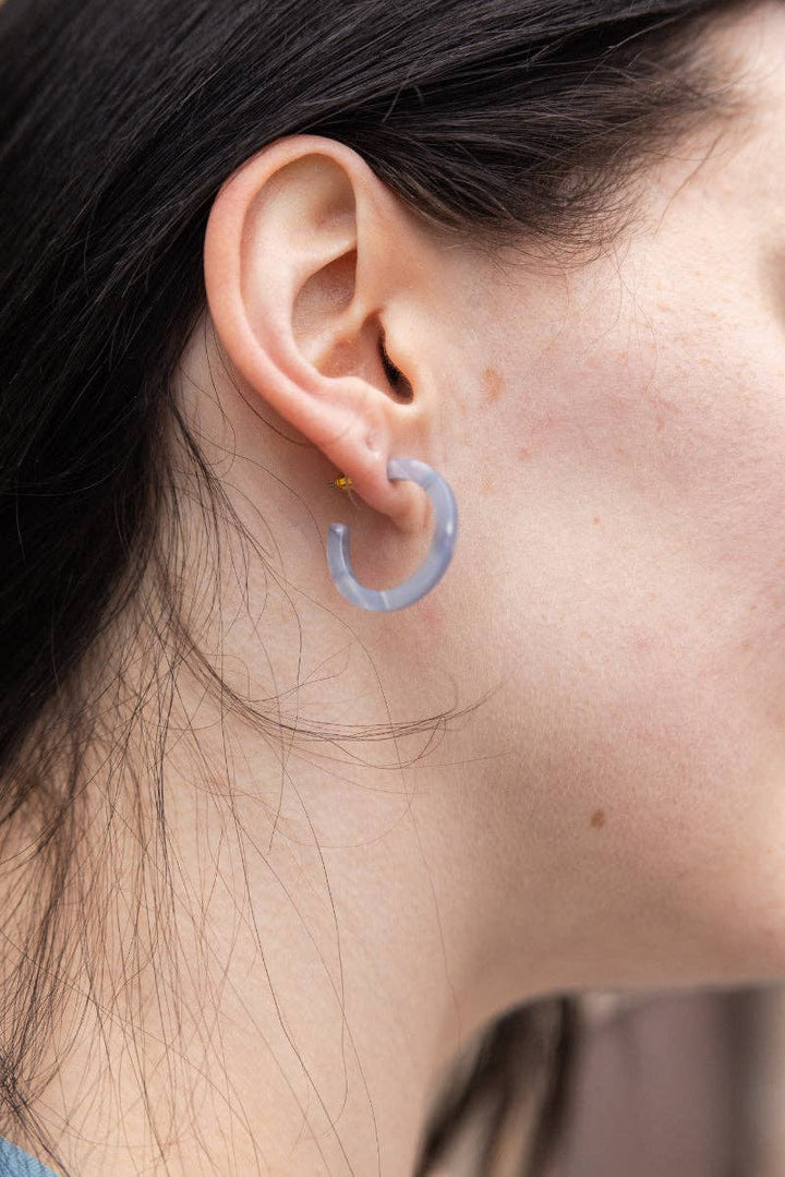 Cam Mini Hoops - Glacier Blue // Jewelry, Earrings SS99