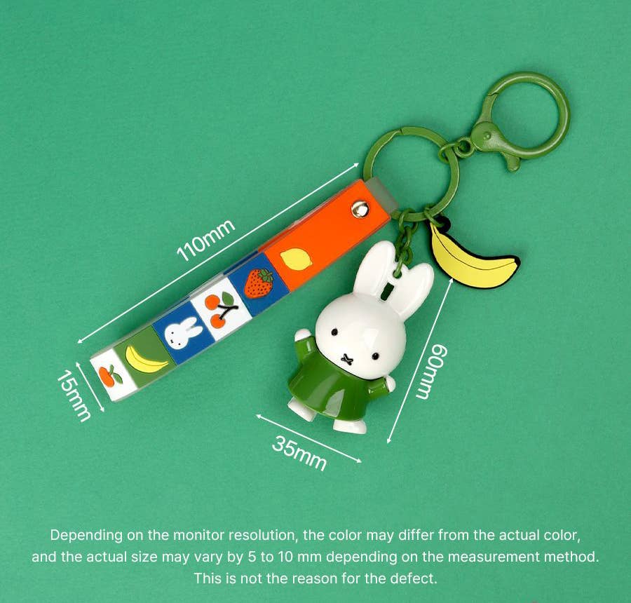 Miffy Figure Keyring &amp; Charm – Pastel &amp; Fruits Random