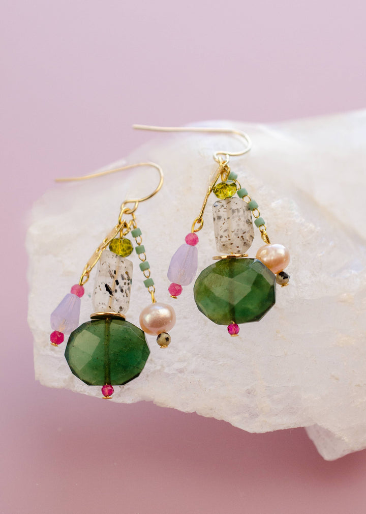 Gemstone Dangle Earrings JM523