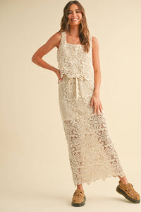T5515ST   FLOWER CROCHET SLEEVELESS TOP