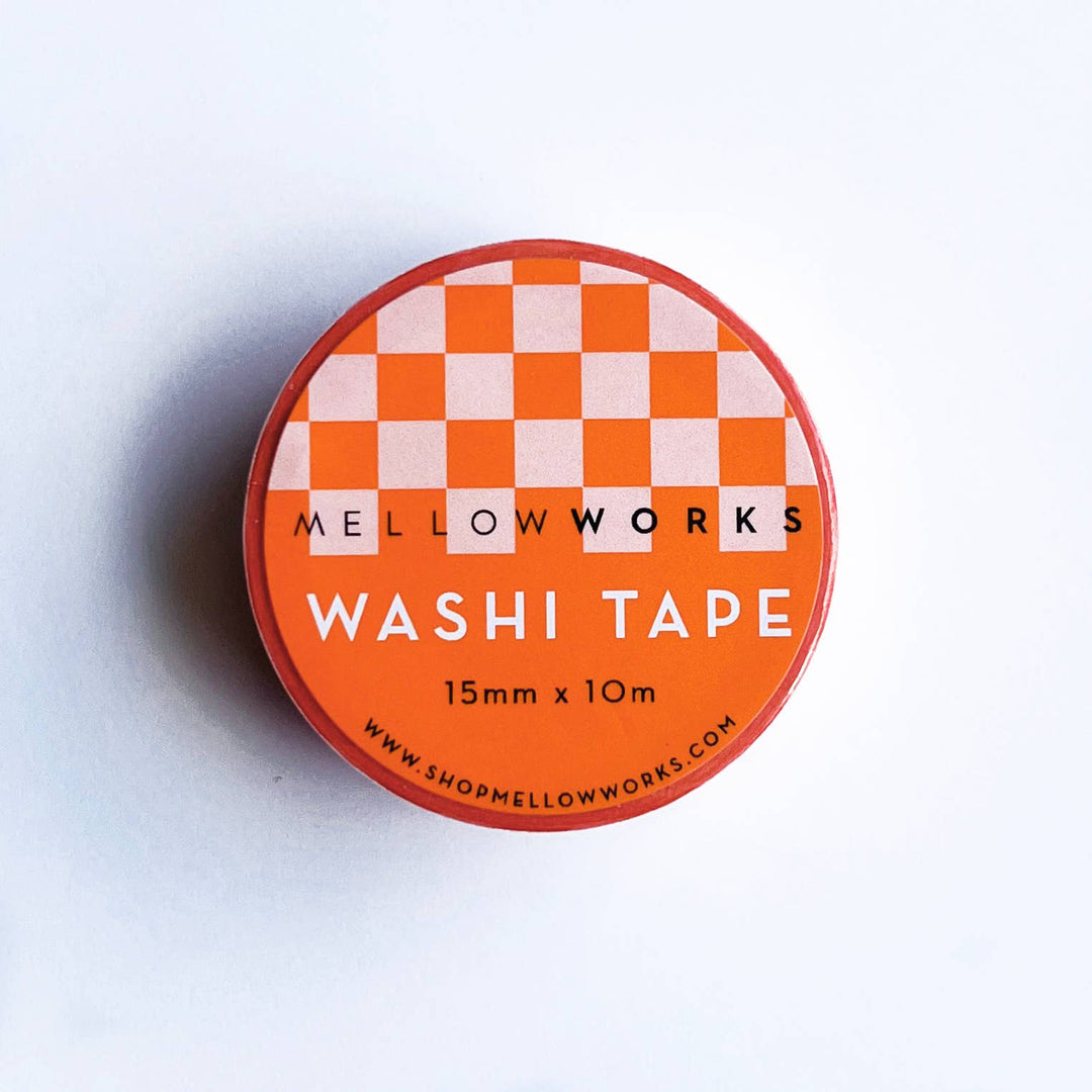 CORAL BLUSH CHECKERBOARD WASHI TAPE MD24