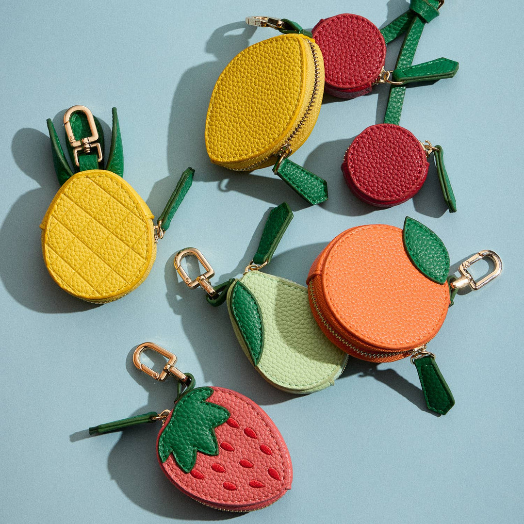 Strawberry Leather Pouch Keychain FR105
