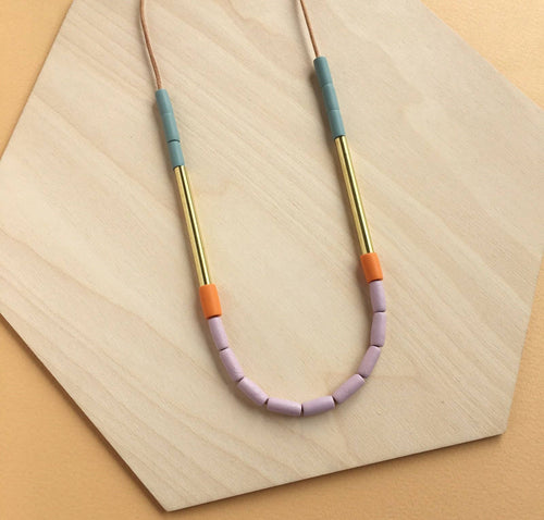 Dini Necklace - Clay Pink & Clementine LA10