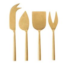 Load image into Gallery viewer, Tides Cheese Knives S/4 Tumbled Gold