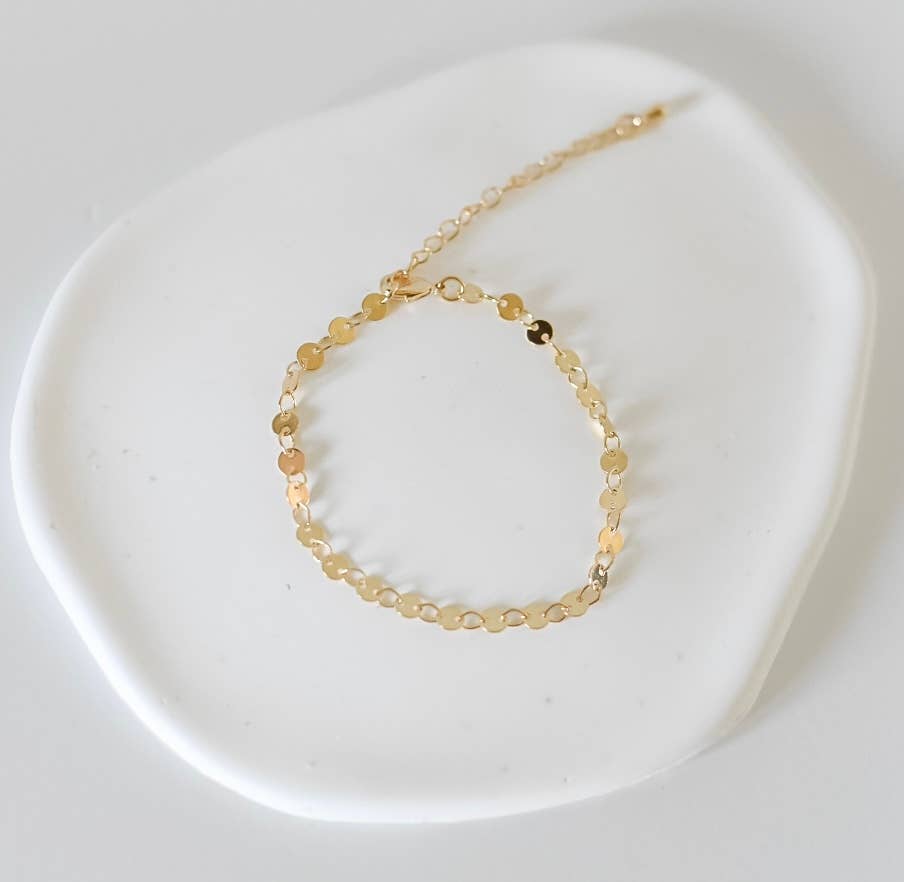 Beckett bracelet | gold disc chain | 18k gold plated BRB24