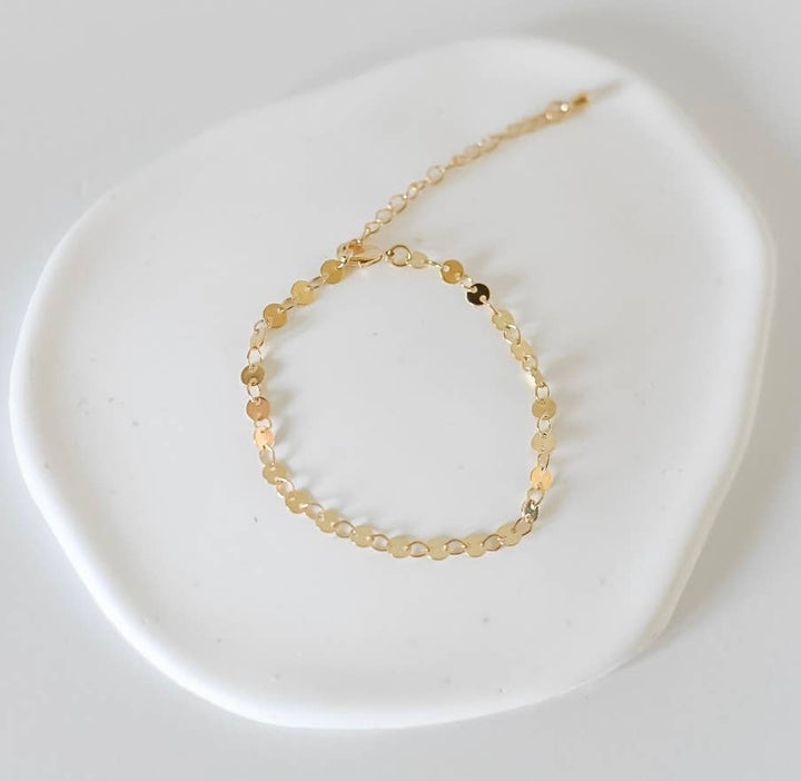 Beckett bracelet | gold disc chain | 18k gold plated BRB24