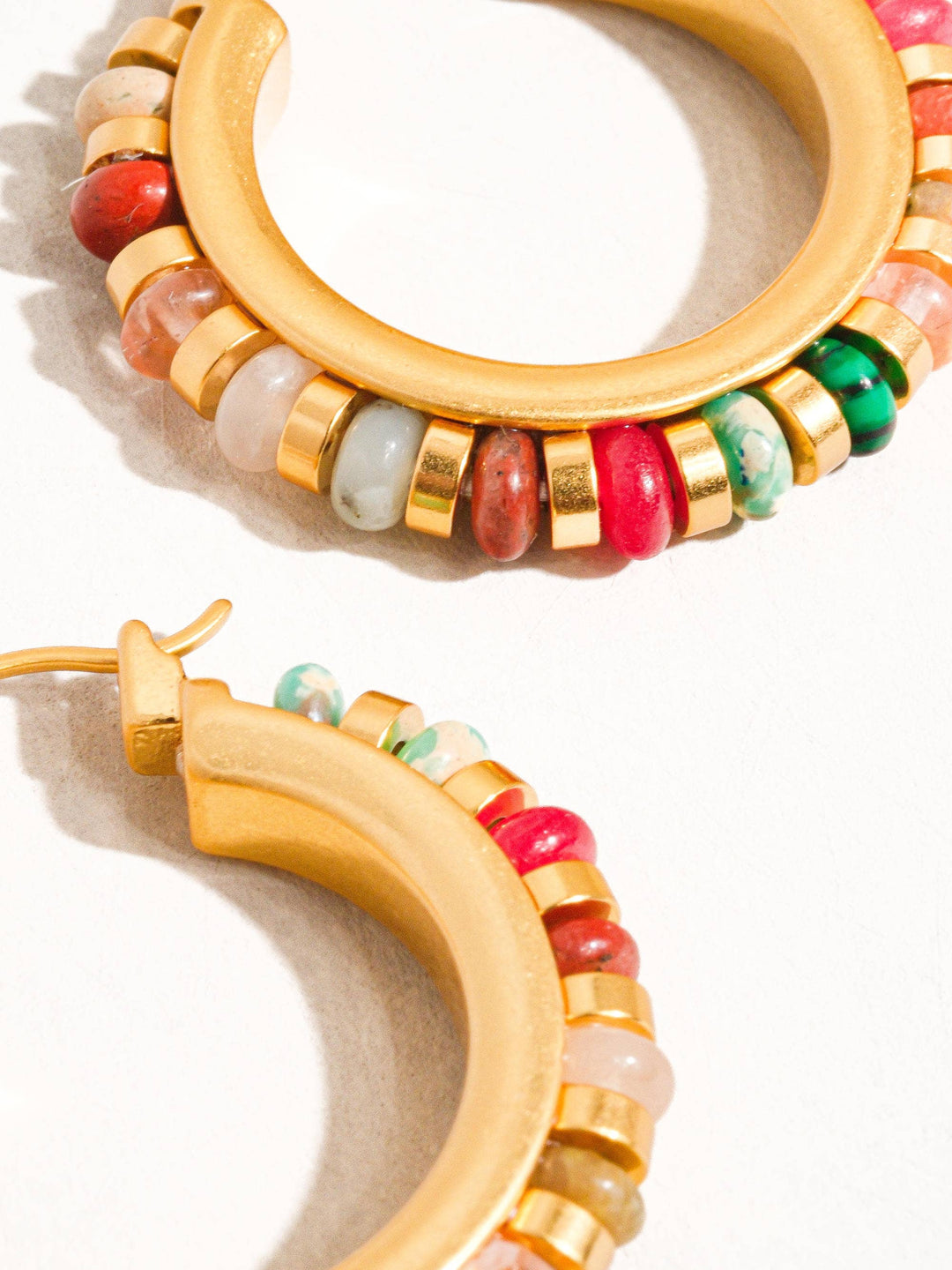 Capri 18K Gold Color Beaded Resort Hoop Earring FLA08