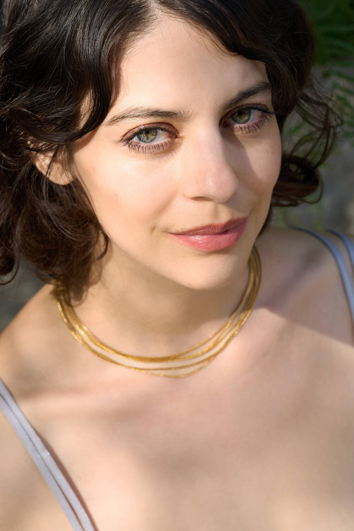 Thelma Layered Snake Chain Necklace - 18K Gold Plated PJ362