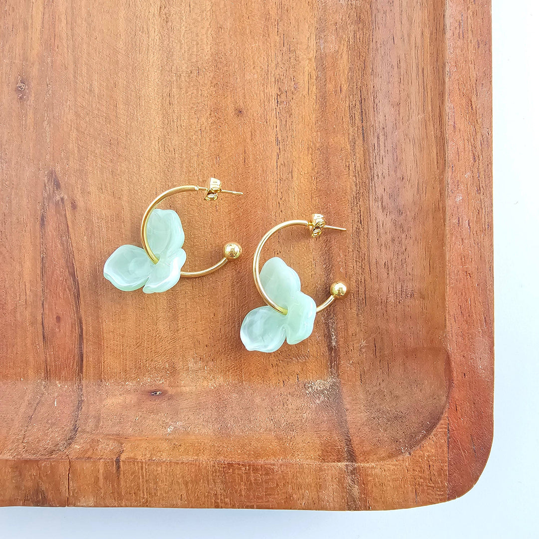 Magnolia Hoops - Sage // Jewelry, Earrings SS232
