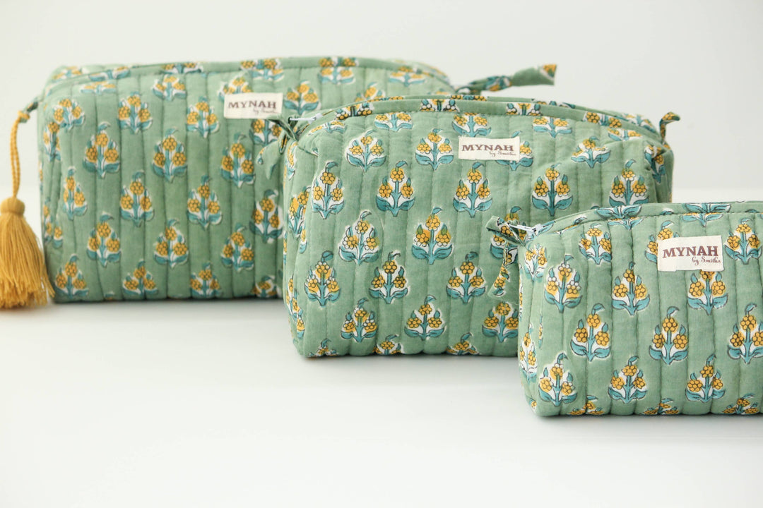 Ochre motif print travel/make up/organizer/bag MH877