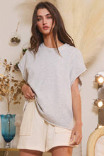 Load image into Gallery viewer, T2335 Cut Edge Detail Oversized French Terry Muscle Top
