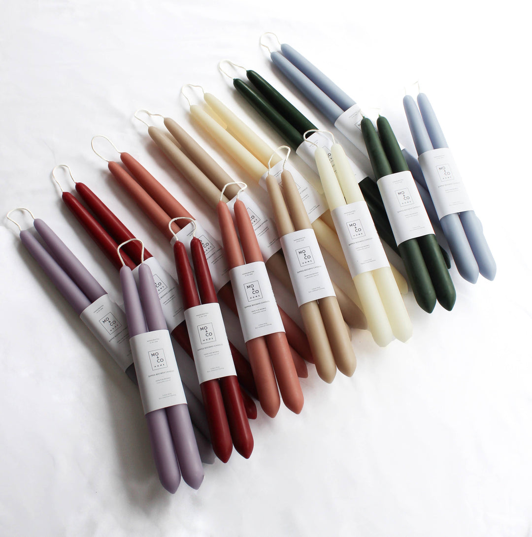100% Beeswax Dipped Taper Candles | All Natural, Handmade