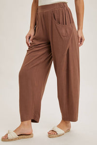 RELAXED BARREL PANTS WITH POCKETS