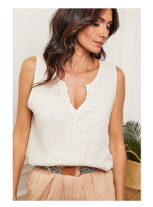 Lea & Luc 100% Linen Tank Top REF. 38009