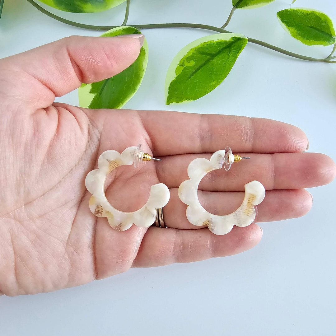 Flora Hoops - Cream // Jewelry, Earrings, Flower SS967
