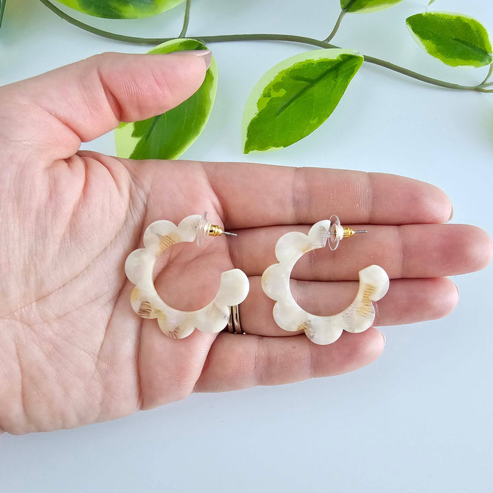 Flora Hoops - Cream // Jewelry, Earrings, Flower SS967
