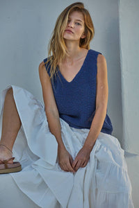 W2010 | Knit Sweater Cotton Acrylic V-Neck Vest Top