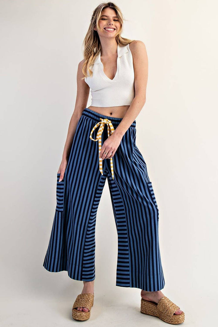 PL7632 - STRIPED SIDE POCKET PANTS