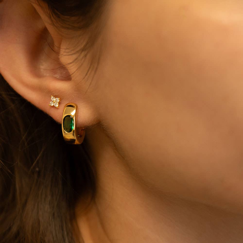 Crystal Flower Stud Earrings 25FL