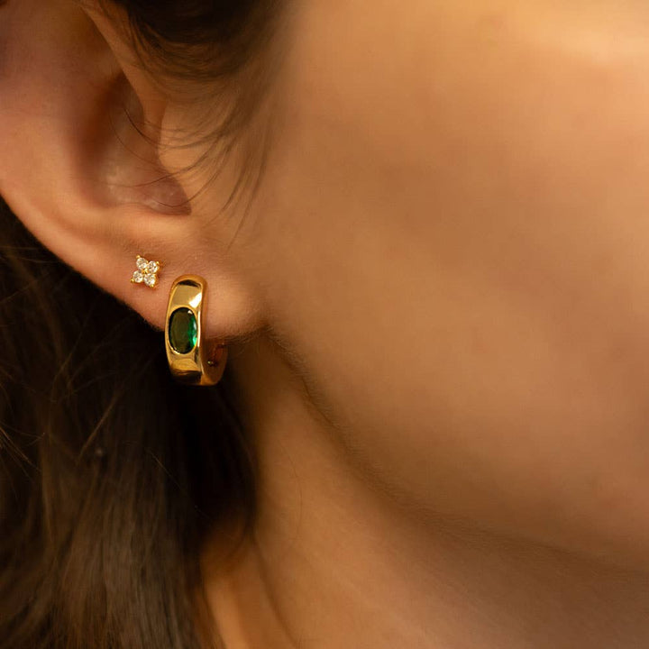 Crystal Flower Stud Earrings 25FL