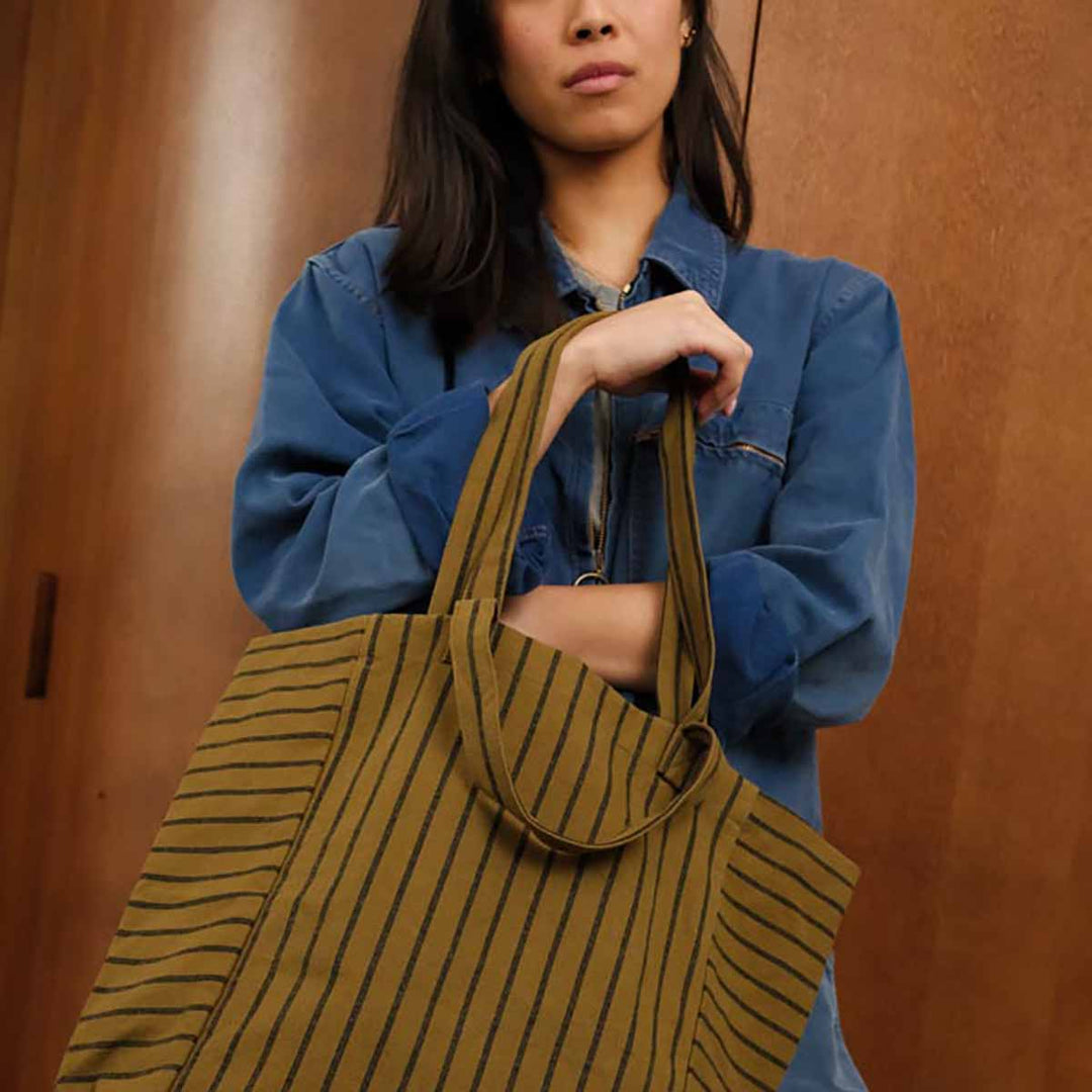 ELISABETH TOTE BAG TENNIS BLACK /  OLIVE