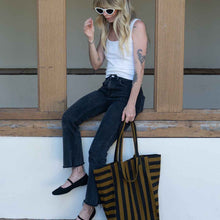 Load image into Gallery viewer, ELISABETH TOTE BAG STRIPES CUMIN