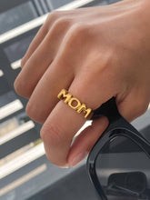Load image into Gallery viewer, Angel 18K Gold Non-Tarnish Mom Ring FLA02