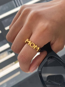 Angel 18K Gold Non-Tarnish Mom Ring FLA02