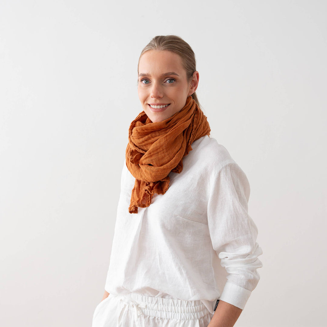 Garza Linen Scarf CINAMON LM230