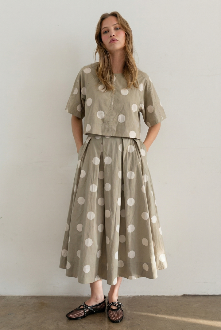 Polka Dot Back-Tie Top HS223