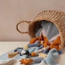 Load image into Gallery viewer, Cotton Knit Baby Rattle Toy - Cat: Blue