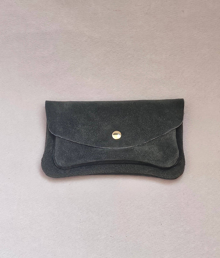 Suede-effect leather pouch - kangaroo: Turf