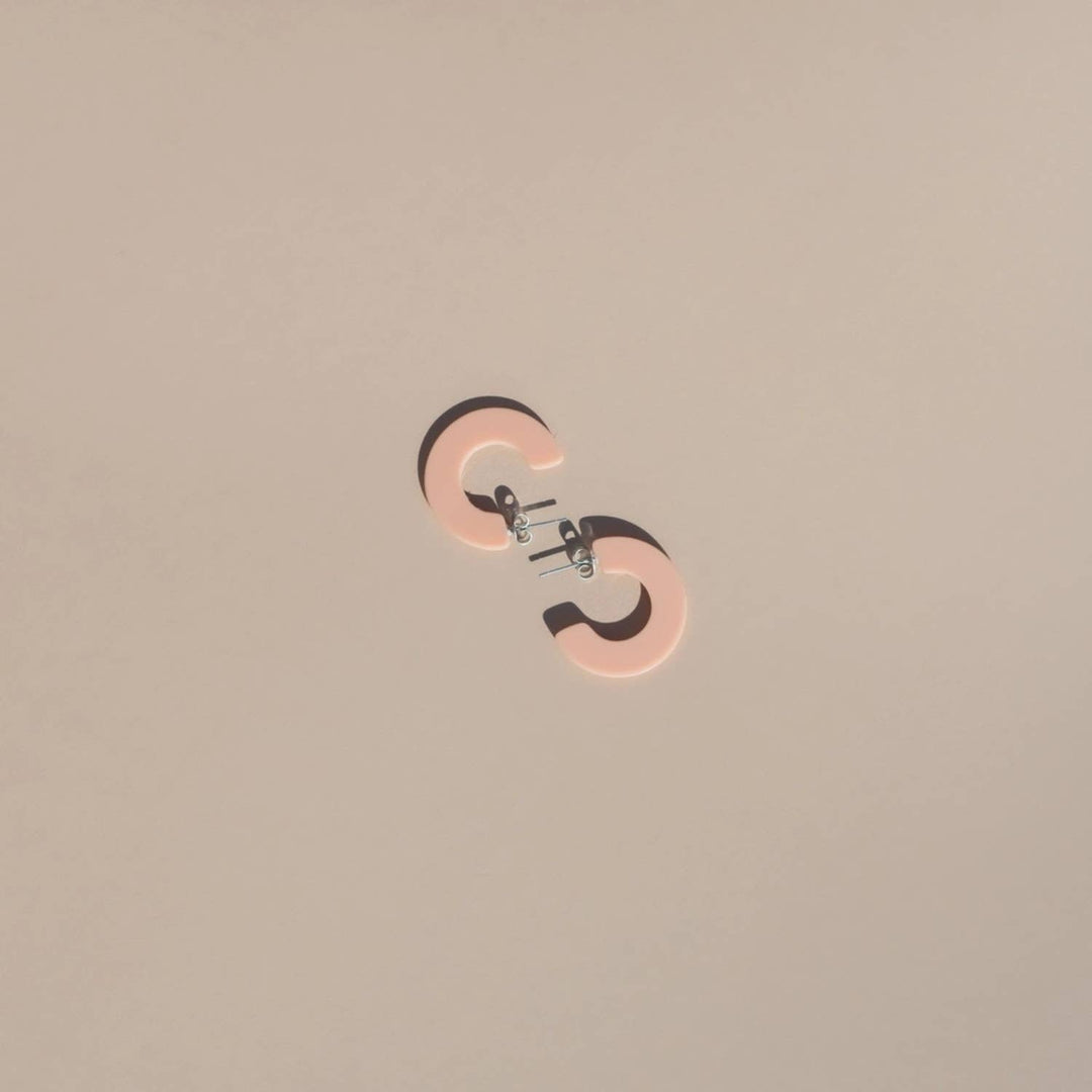 Ray | Petal | Pink Hoop Earrings | New Thinner Style NN29