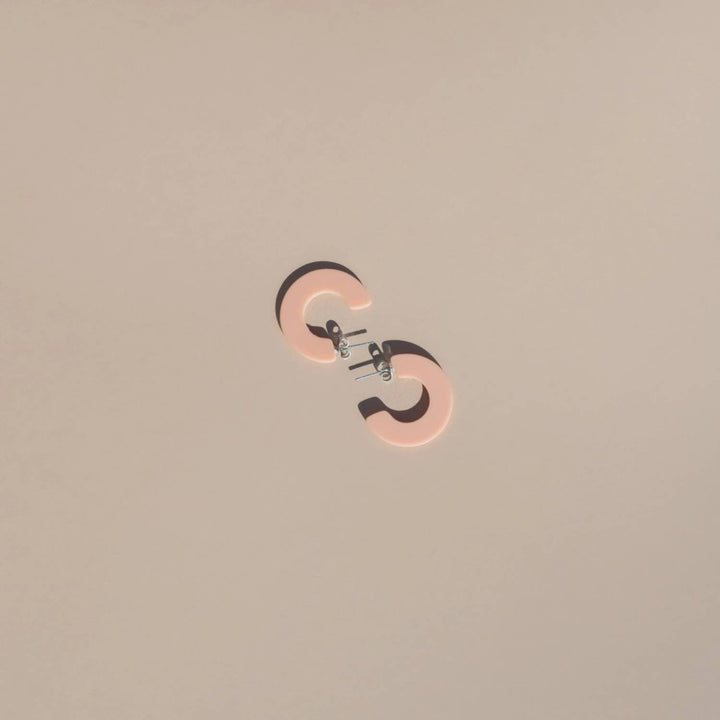 Ray | Petal | Pink Hoop Earrings | New Thinner Style NN29