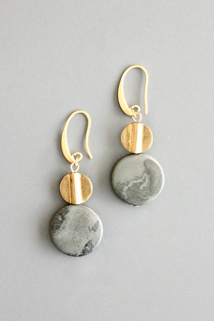 Jasper and brass earrings ATHE04