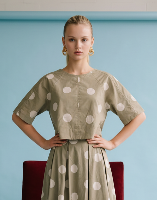 Polka Dot Back-Tie Top HS223
