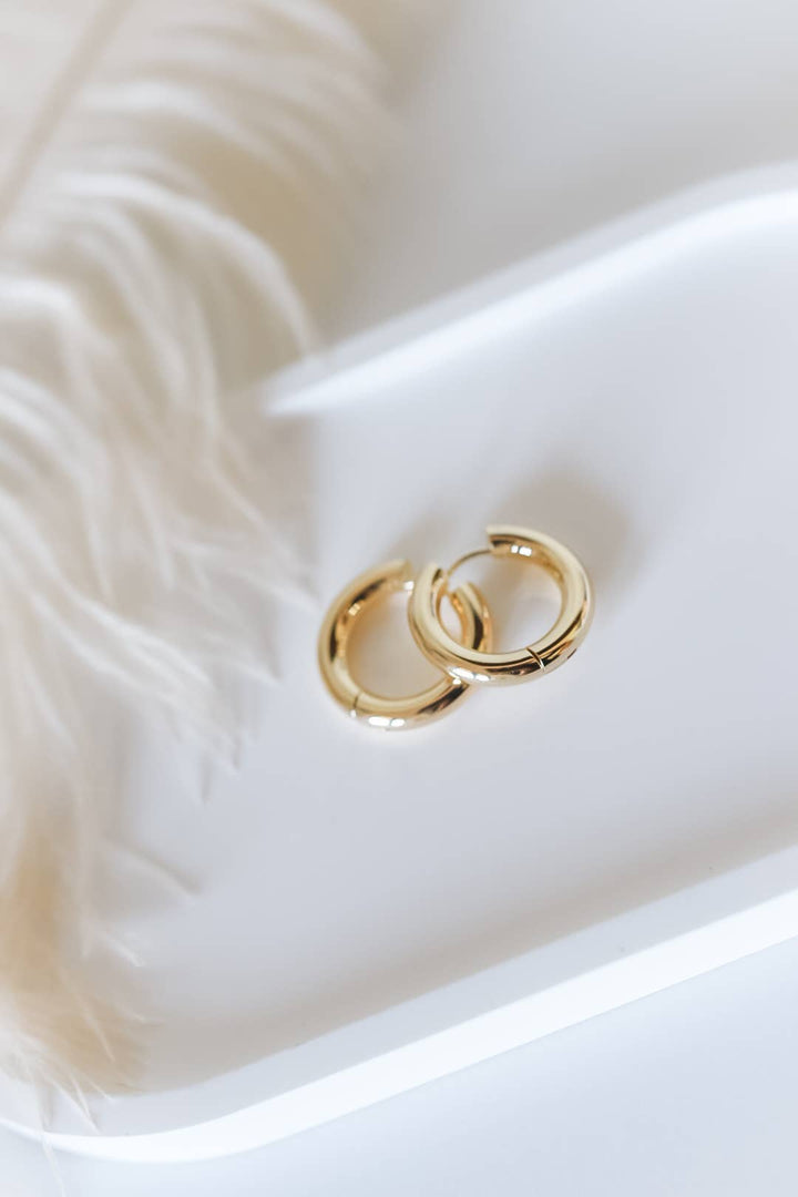 Indy 18k gold plated chunky hoops -earrings- hypoallergenic BRE433