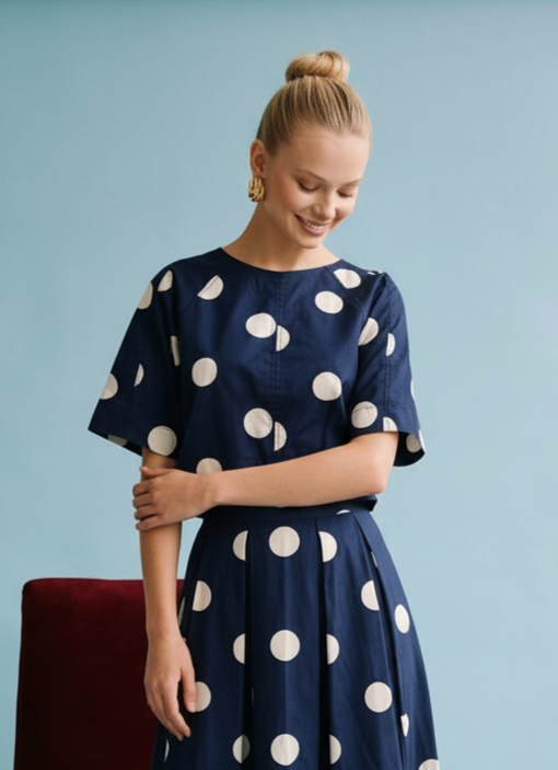 Polka Dot Back-Tie Top HS223