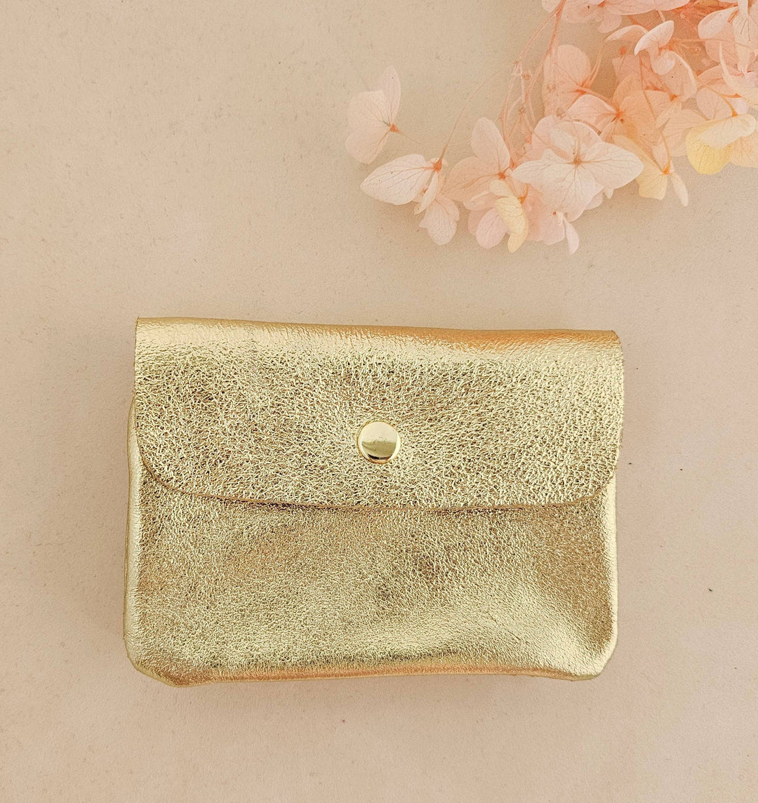 Metallic leather Kangoo wallet Mint RM38