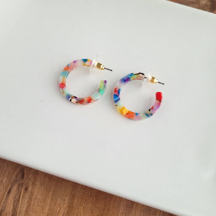 Cam Mini Hoops - Fiesta // Jewelry, Earrings, Best Seller, Gift SS524